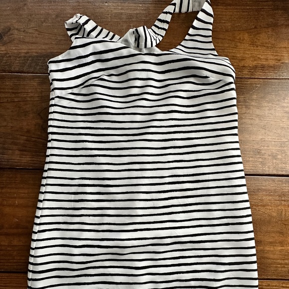 J. Crew | Women's, black and white stripe, cross-knot back dress, size 2 - Picture 1 of 4